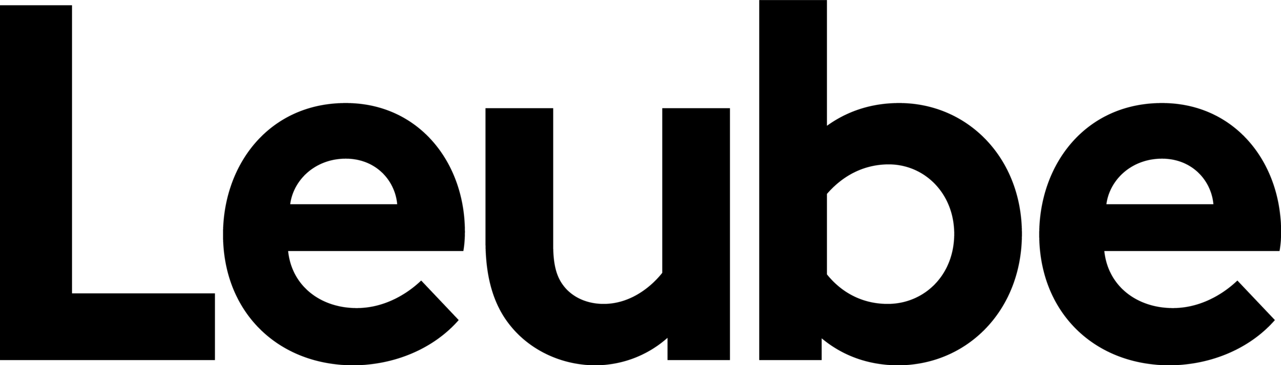 Das Bild zeigt das Logo des Unternehmens Leube in schwarzer Schrift auf weißem Hintergrund.
